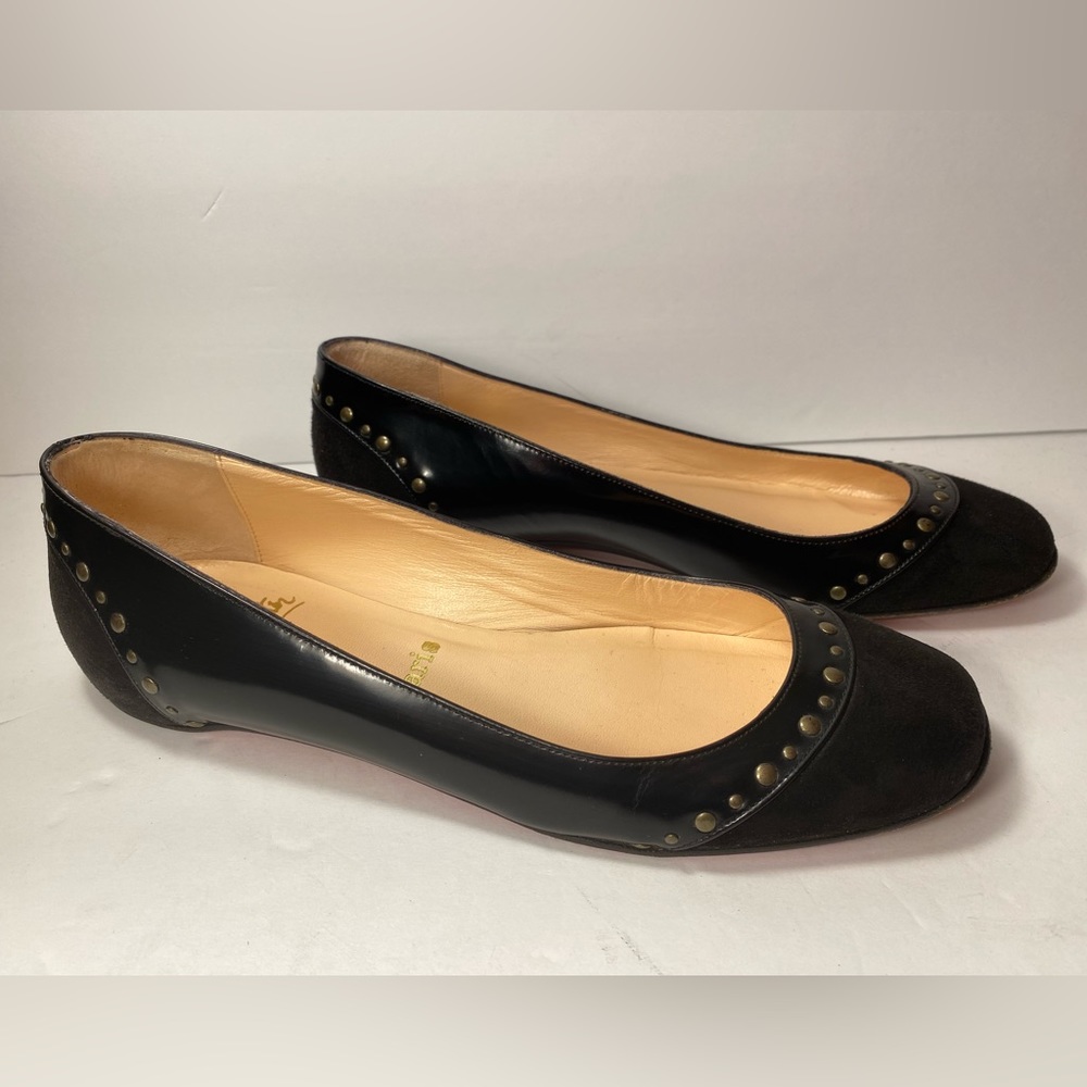 Christian Louboutin Black Studded Ballet Flats